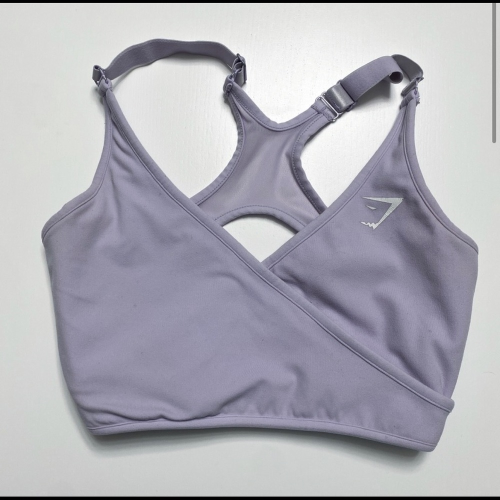 Gymshark Purple Open Back Athletic Sports Bra Size Small
